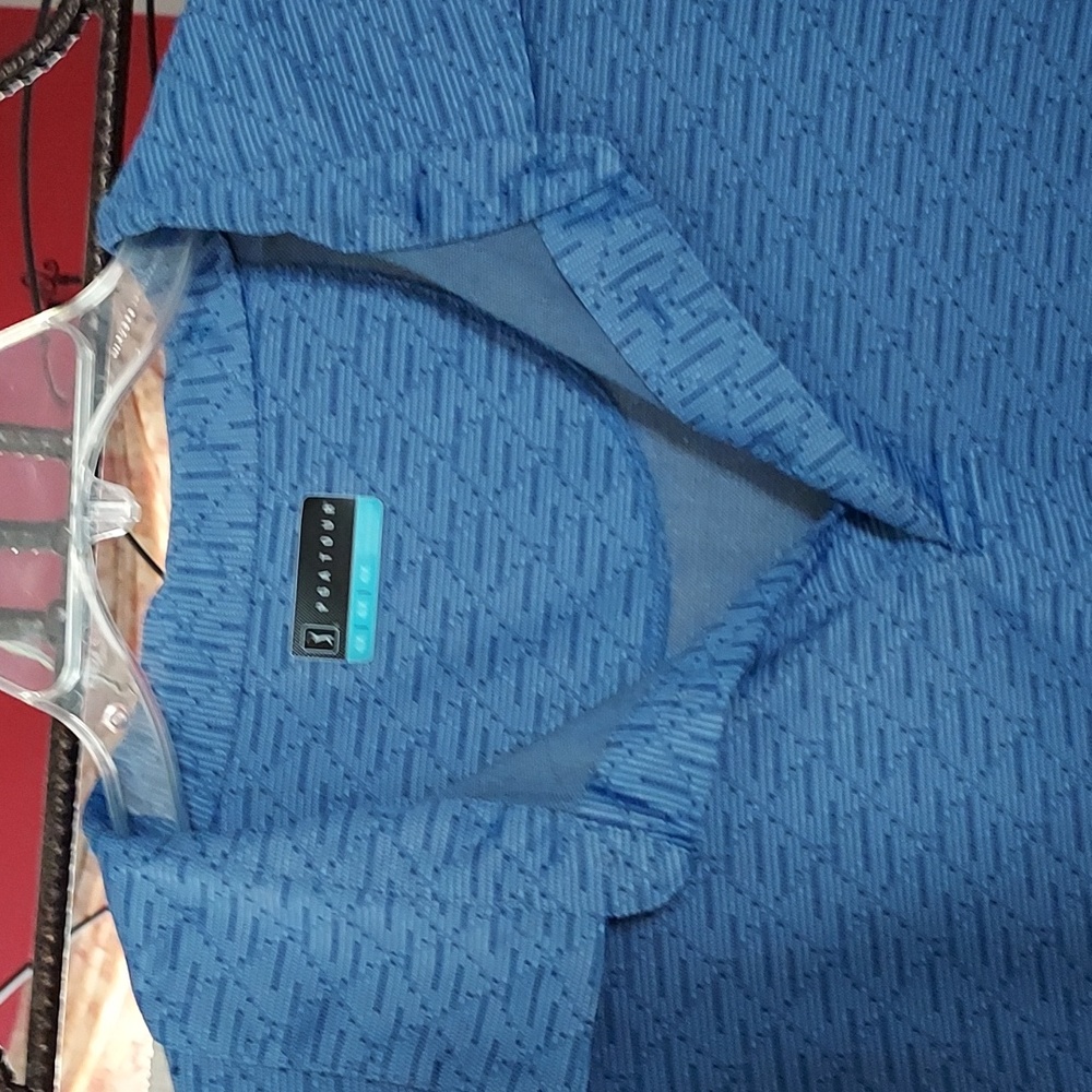 PGA Tour Men's Polo style Golf Shirt, Blue, Big and Tall, 4XL